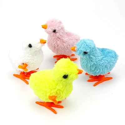 Bunny and Jumping Chick Wind Up Toys Novelty Chicken Hopping Windup Toy for Kids Toddlers Adult Easter Egg Hunt Basket S