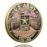 250th Anniversary Army Challenge Coin Commemorative Coin Tribute to The U.S. Army’s 250th Anniversary Collectible Challenge Coin for Veterans, Active Duty Members, and Patriots (C)