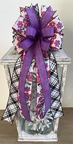 Spring Wreath Bow, Purple Wreath Bow, Summer Wreath Bow, Handmade