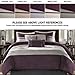 Madison Park - Palmer 7 Piece Comforter Set - Plum - California King - Pieced Microsuede - Includes 1 Comforter, 3 Decorative Pillows, 1 Bed Skirt, 2 Shams,Purple