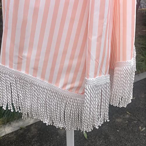 Parasol pliable UV50+ inclinable pour terrasse et plage rose à rayures - 7