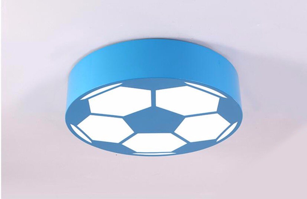 GZLight luces de techo El fútbol moderno condujo la habitación de los niños lámparas de jardín de infantes redonda azul en color con mando a distancia y atenuación40cm de diámetro