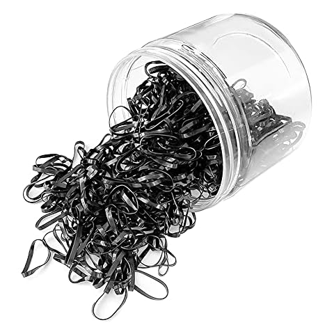 INCETUE 1000pcs Black Elastic Hair Bands, Small Mini Rubber Hair Ties with Box, No Damage Soft Plastic Baby Hairties, Tiny Ponytail Bands for Girls Kids Women Men Cover