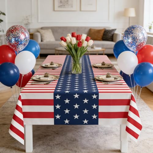 Nappe du 4 Juillet aux finitions soignées pour dîner de l'indépendance