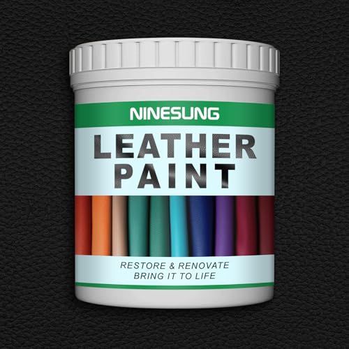 Black Leather Paint for Shoes, Sneaker, Purses, Furniture, Couches, Bags, Car Seat, Leather Dye - Black Shoe Paint (Black, 4 Ounces)