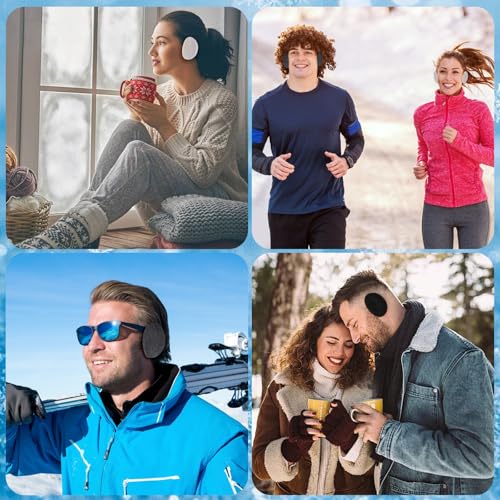 AIEDECOPT 3 Paar Earbags Ohrenwärmer Unisex, Verstellbar Winter Ohrenwärmer aus Fleece, Bandlose Ohrenschützer Winter Flaumig Ohrwärme Gefüttert Warme Ohrenschützers Schutz vor Wind/Kälte (A)
