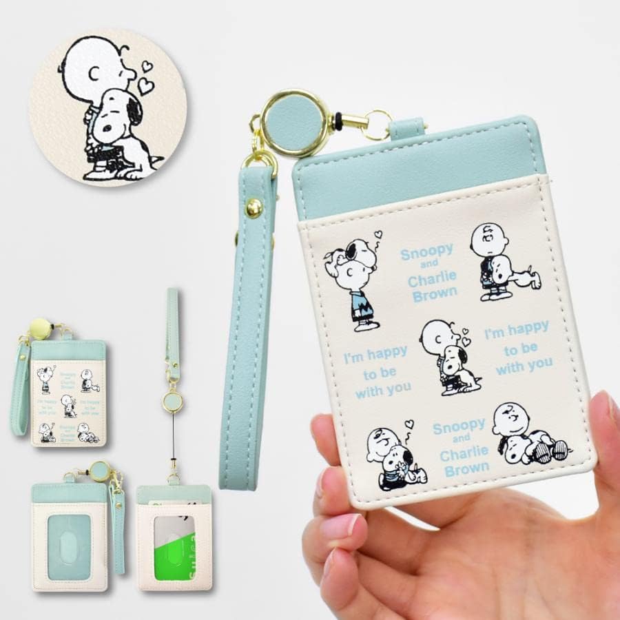 SNOOPY(スヌーピー) Women Single Pass Case with Reel CB Hug, Ivory (SPZ-2852), One Size
