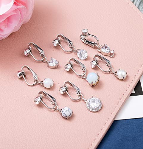 Masedy 8 Pcs Fake Belly Clip On Dangle Belly Button Rings Faux Navel Ring For Women Non Piercing Body Jewelry S #TOP1