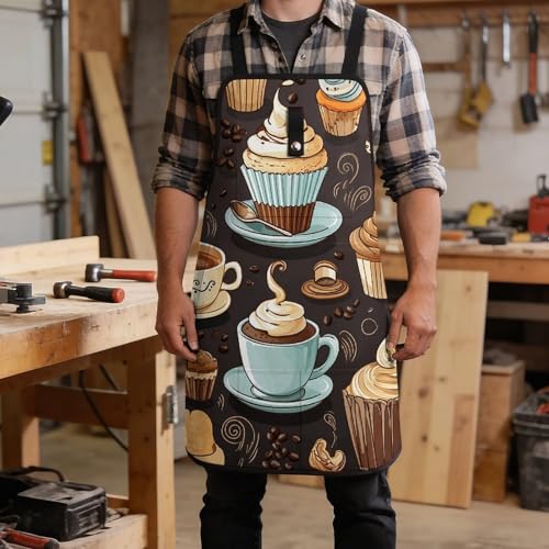 Delantal de taller ajustable con 8 bolsillos para hombres y mujeres miniatura 5