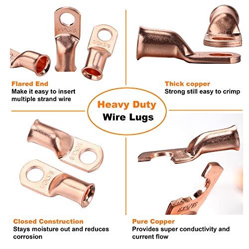 Bayite Dc 6.5-100V 0-100A Multimeter And 10 Pcs Copper Wire Lugs 6 Awg 5/16 Inch Stud thumb #4