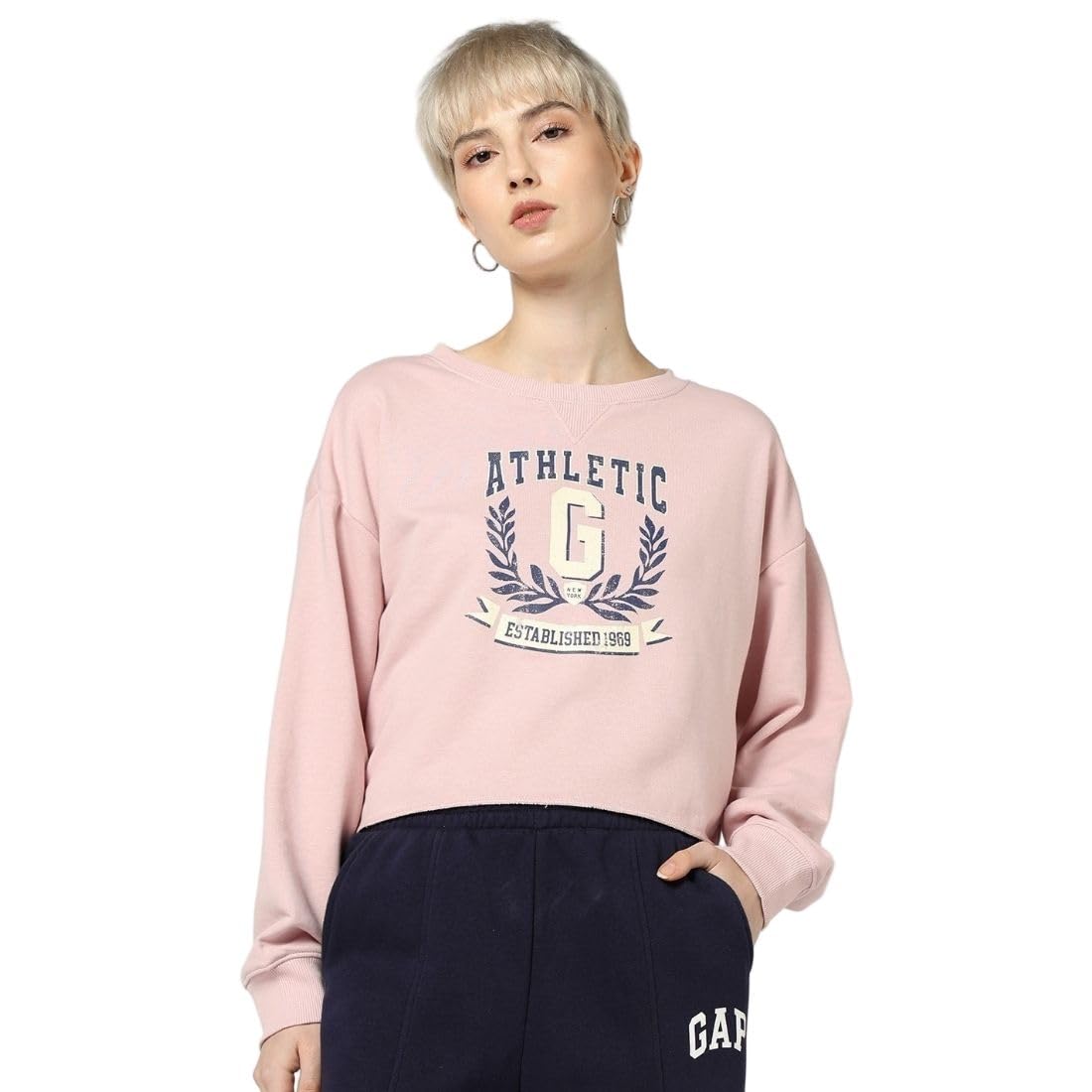 gap Women's Regular Fit Solid Full Sleeves Round Neck Sweatshirt-picture-31