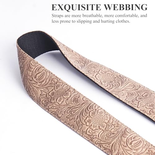 Image of Purse Straps Replacement Crossbody,Crochet Purse Strap for Handbags,Wide Shoulder Straps for Bags(5-Carved Apricot)