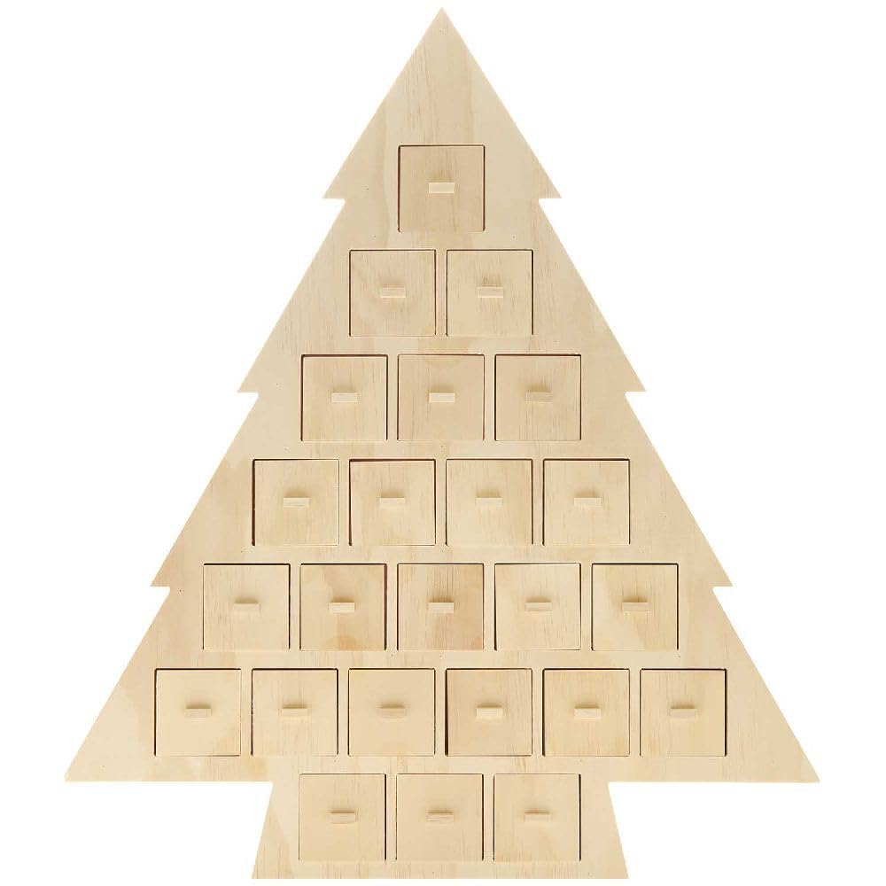Adventskalender "Tanne" aus Holz mit 24 Schubladen, FSC 100%