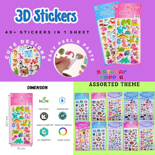 Image of Birthday Popper Scholar Combo Packs as Birthday Return Gifts | Set of 6 | Fun & Engaging Party Gift Set for Kids Boys Girls Students of All Age Groups