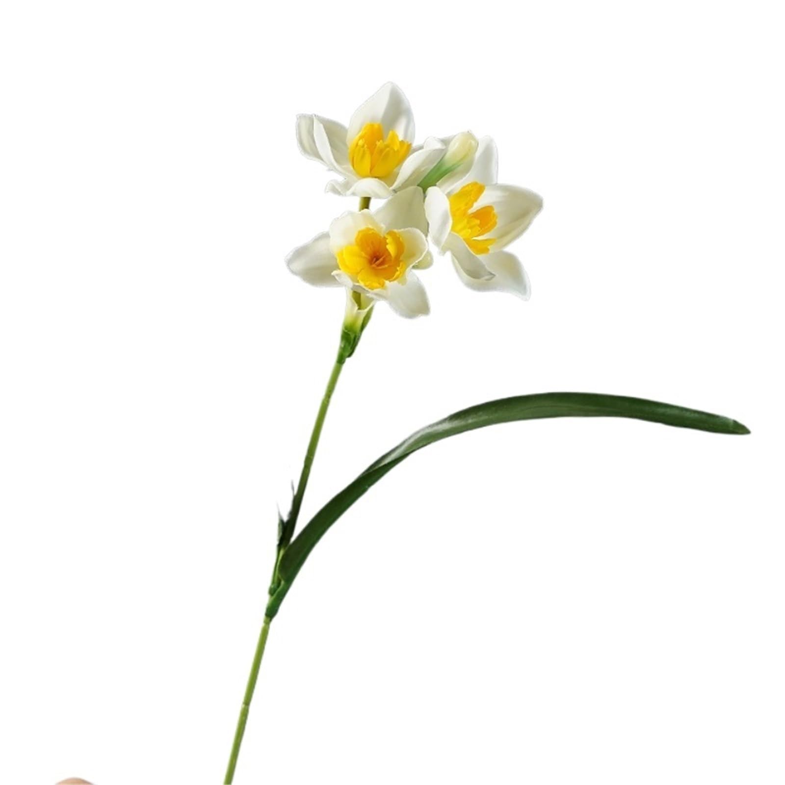 XIANGMLING Simulated Narcissus Flowers, White Yellow Lifelike Fake Flower Arrangement for Home Living Room Decor(Color3,12pcs)