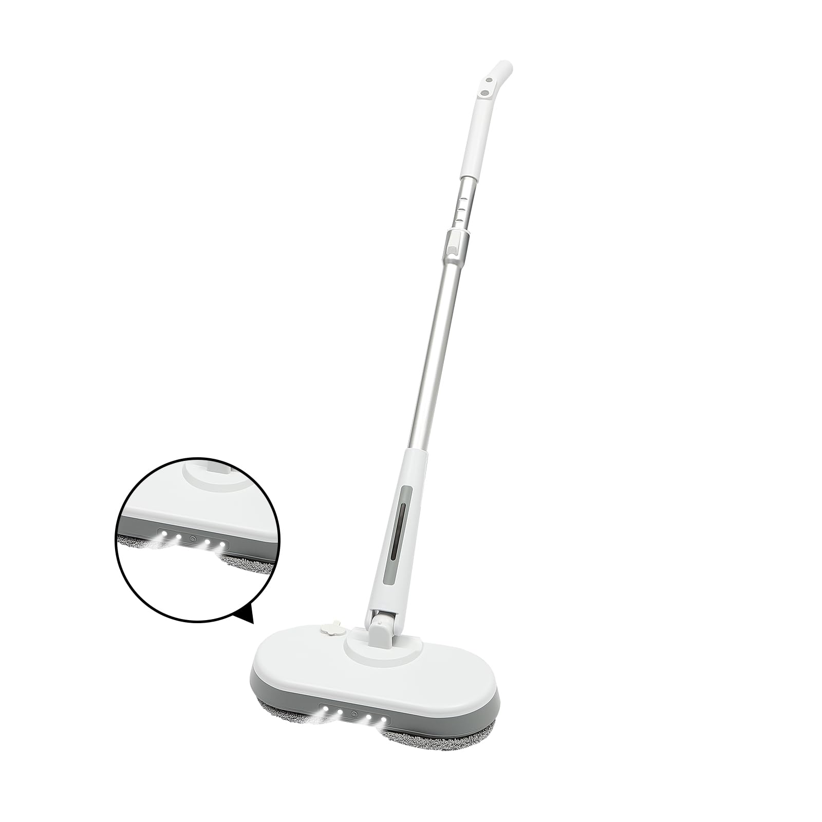 Mopa eléctrica inalámbrica para suelos, fregona eléctrica con LED, ligera y recargable, para limpiar, fregar y pulir