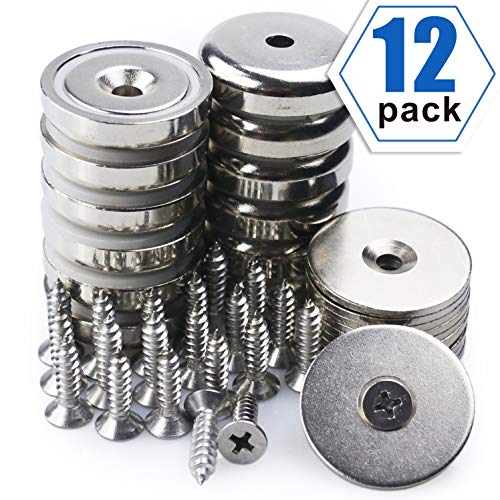 Neodymium Cup Magnets with 90 LBS Pull Capacity Each - Dia 1.26"