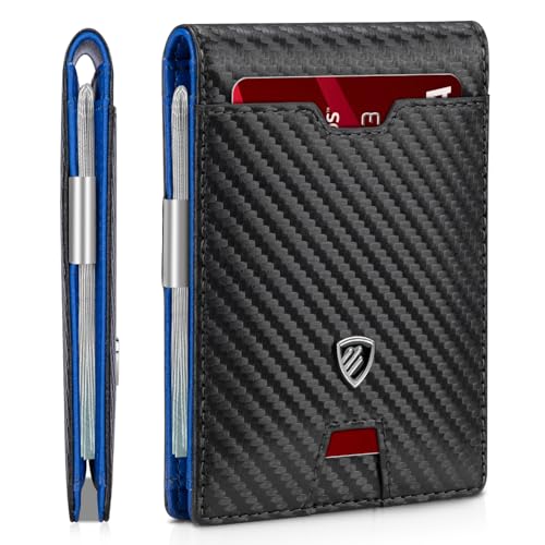 Image of RUNBOX Mens Slim Wallet with Money Clip RFID Blocking Bifold Credit Card Holder for Men with Gift Box