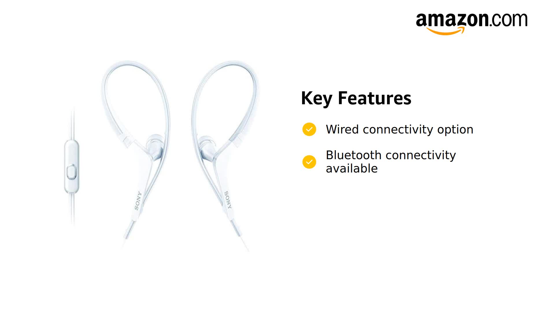 Amazon.com: Sony MDRAS410AP/W Sports in-Ear with MIc : Electronics