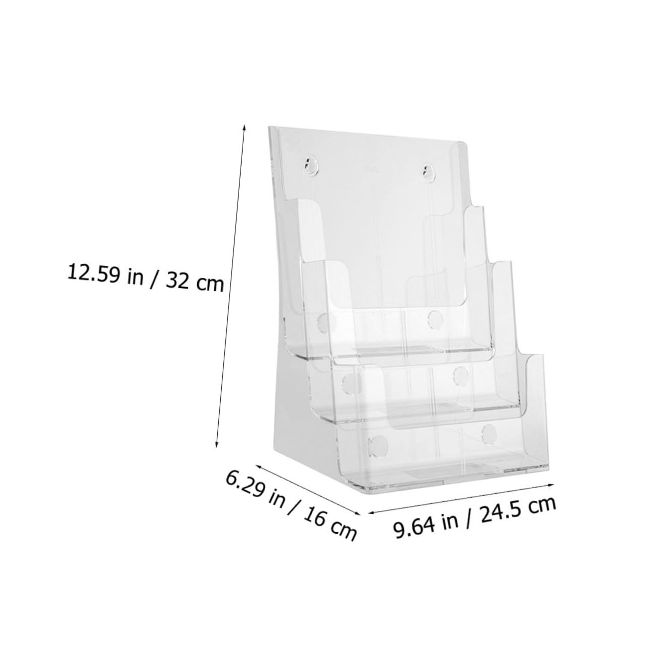 Mipcase Portadocumenti da Scrivania Acrilico a 3 Strati Trasparente, Porta Riviste e Organizer Ufficio per Archiviazione Pratica, Supporto Porta Brochure e Documenti Cartacei per Spazi