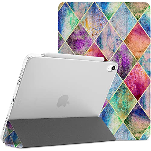 Image of DuraSafe Cases for iPad PRO 11 Inch 1st [ PRO 11 2018 1 Gen ] A1980 A1934 A2013 A1979 Trifold Printed Hard Smart PC Transparent Back Cover - Diagonal Grid