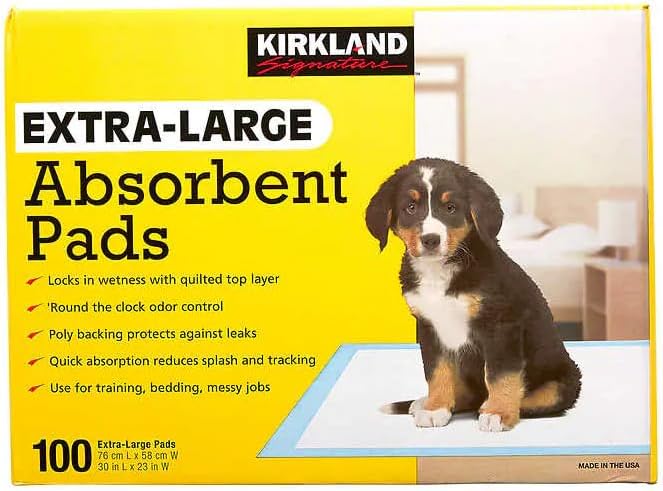 BLUE RIBBON KS Extra-Large Absorbent Pads, 30 in L X 23 in W, 100-count (Pack of 1), White