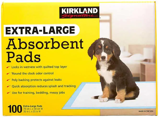 BLUE RIBBON KS Extra-Large Absorbent Pads, 30 in L X 23 in W, 100-count (Pack of 1), White