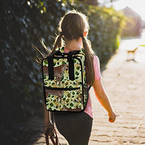 Sac à dos garçon motif tigre vert multicolore réglable 35cm