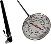 Vista 6 de HIC Kitchen Termómetro para carne asada, apto para horno, cara grande de 2 pulgadas de fácil lectura, vástago de acero inoxidable y carcasa