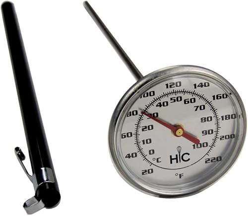 Miniatura 7 de HIC Kitchen Termómetro de carne de lectura instantánea para asar, acero inoxidable, cara inastillable, cubierta protectora con tabla de temperatura