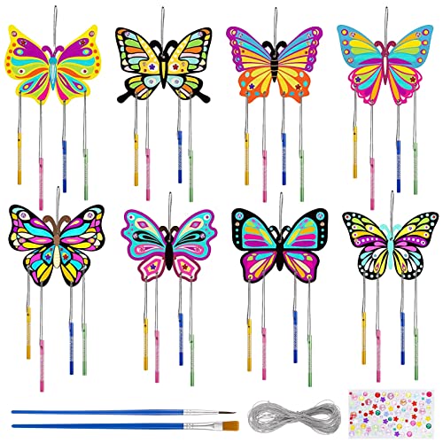 Möwen Windspiel Aus Holz - 80cm Mobile Mit Federn Für Balkon & Garten