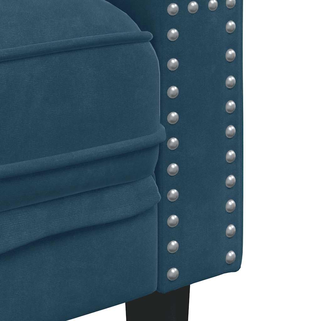vidaXL Chesterfield Sessel, Loungesessel mit Knopfheftung, Polstersessel Relaxsessel für Wohnzimmer, Clubsessel Cocktailsessel Sofa, Blau Samt