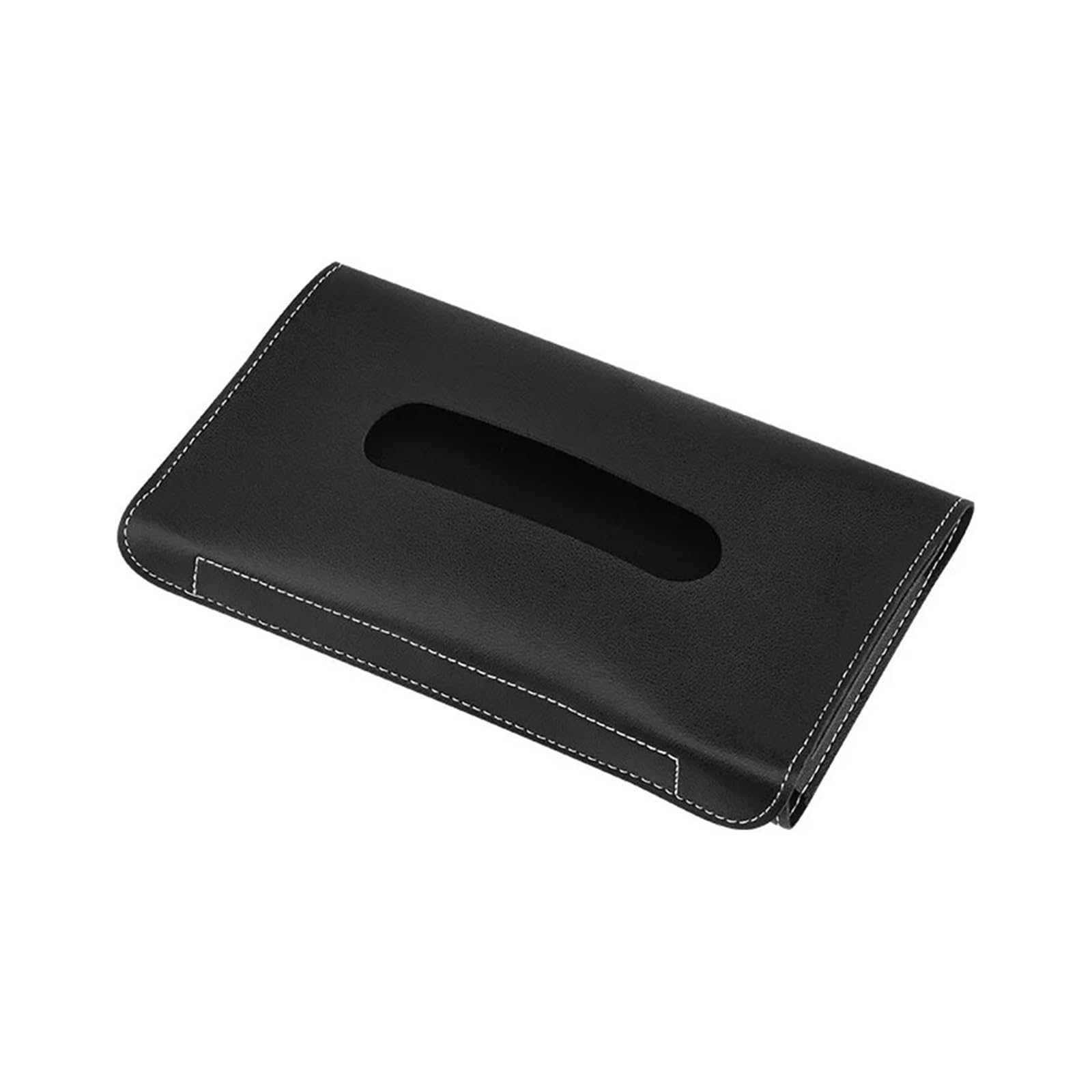Car Visor Tissue Box Holder 2pc Car Visor Tissue Holder Leather Hanging Paper Towel Clip Napkin Backseat Case(Black with band)