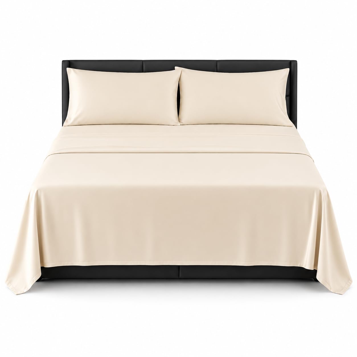 Flat Sheet 100% Egyptian Cotton & microfiber 200 Thread Count double Bed Sheets - Breathable and Fade Resistant Hotel Bedding Flat Sheets Cream, King, Microfiber