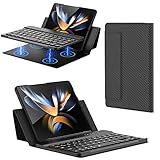 Ranura para bolígrafo: la funda para teclado Samsung Z Fold 4 con soporte para bolígrafo S, la bandeja para bolígrafo hace que el S PEN sea fácil de almacenar y usar, y la ranura para bolígrafo no es extraíble.