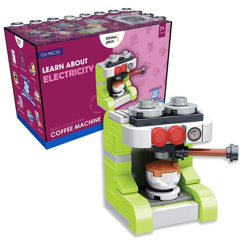 Image of STEM Home Appliance Coffee Machine Building Blocks Set (95 Pcs) | DIY Kitchen & Pretend Play Toy for Kids 6+ Years (Boys & Girls) | Educational Role Play Creativity Toy