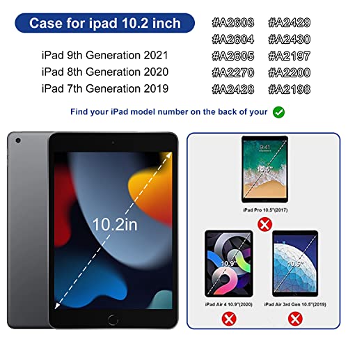 JOGUIIA Kids Case for iPad 10.2,Premium Silicone Shockproof Kids Cover for iPad 10.2inch 2021/2020/2019,Built-in Stand Handle for Apple iPad 9th 8th 7th Generation(Blue) - Image 2