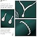 Unicra Bridal Wedding Jewelry Set Silver Rhinestone Necklace Earrings Sets Formal Costume Jewelry for Women and Brides (C-4 Pack Silver Necklace Bracelet Rings Earrings)