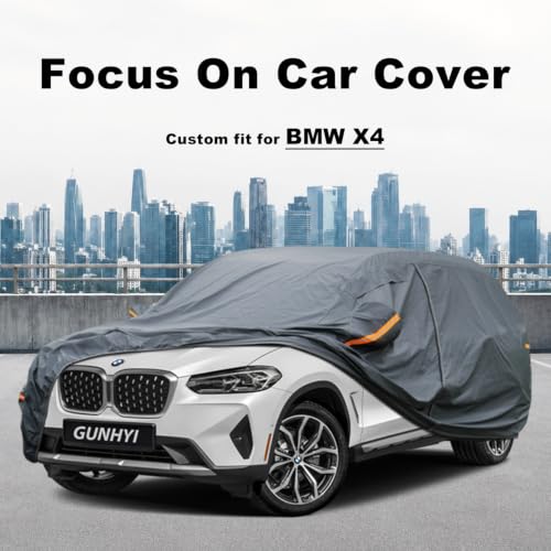 Image of GUNHYI Premium Car Cover Custom Fit BMW X4, 16 Layers Heavy Duty Car Cover Waterproof All Weather with Zipper Door for Sun Rain Snow Dust Uv Protection