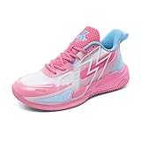 Bacury Women Basketball Shoes Fashion Athletic Sneakers Unisex High Top Lightweight Volleyball Non Slip Outdoor Sport Shoes Rose Size 6
