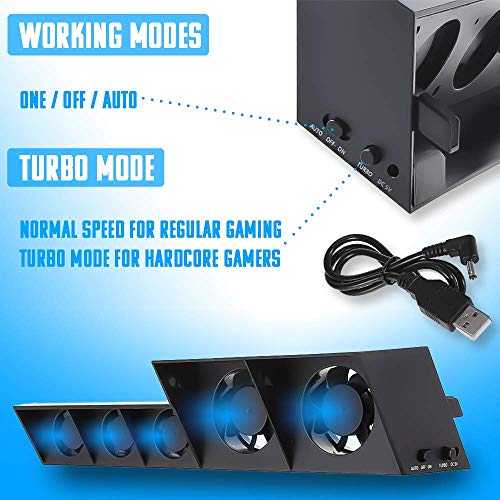 PS4 Cooling Fan External USB Turbo Cooler Automatic 5 Fan Cooling System For Playstation 4 (PS4 Original) - Thumbnail 2