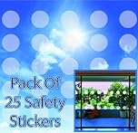 ALL PERSONALISED GIFTS Circular Safety Stickers Decals for Glass Windows Etched Effect - Pack of 25