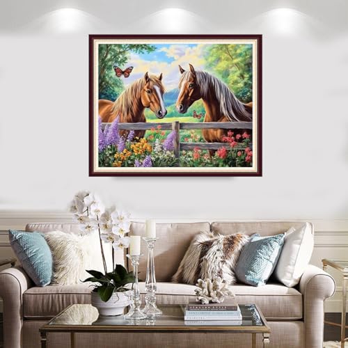 Image of Foxnyart Stamped Cross Stitch Kits Full Range of Embroidery Needlework Starter Kits for Beginners Adults 11CT Embroidery Patterns Art Crafts DIY Needlepoint Kit-Couple Scenery 16x20 inchs