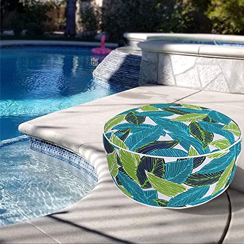 Gaier Inflatable Footstool Round Ottoman 21X9 Inch Used For Indoor Or Outdoor Kids/Adults Home Yoga Patio Deck Front Porch Backyard Garden Travel Portable Camping Bearing 285 Lb (Leaf) #TOP3