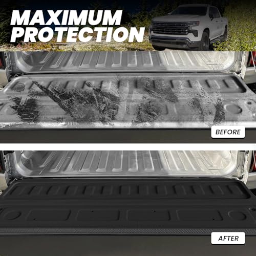Image of LASFIT Truck Tailgate Mat 2020-2026 for Chevrolet Chevy Silverado & GMC Sierra 2500HD /3500HD (Not Fit MultiPro Tailgate), All Weather TPE Tailgate Protector for Chevrolet Accessories