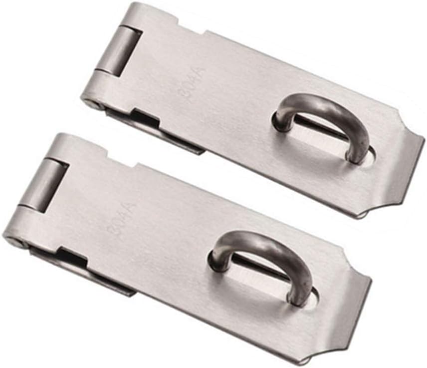 Door Hasp Padlocks Clasp Kit for Wooden Shed Door/Gate/Cabinet Security, Heavy Duty 304A Stainless Steel (4inch Pack of 2)