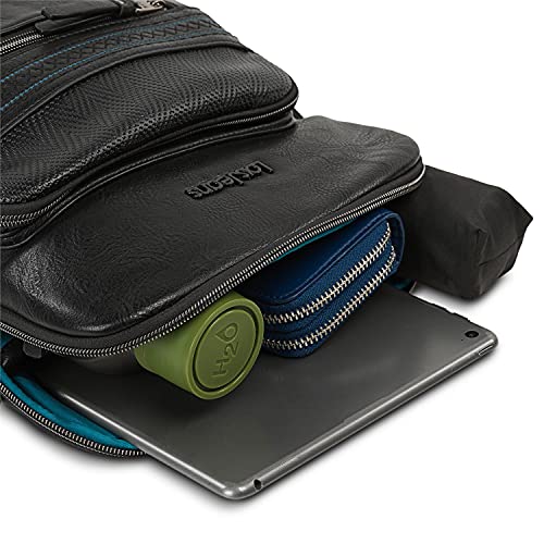 Lois - Mochila Mujer Mochilas Mujer Casual Moda de Marca LOIS Bolso Mochila Mujer Casual Cierre Cremallera y Asa y Tiras Ajustables. Bolso para iPad 310723, Color Negro