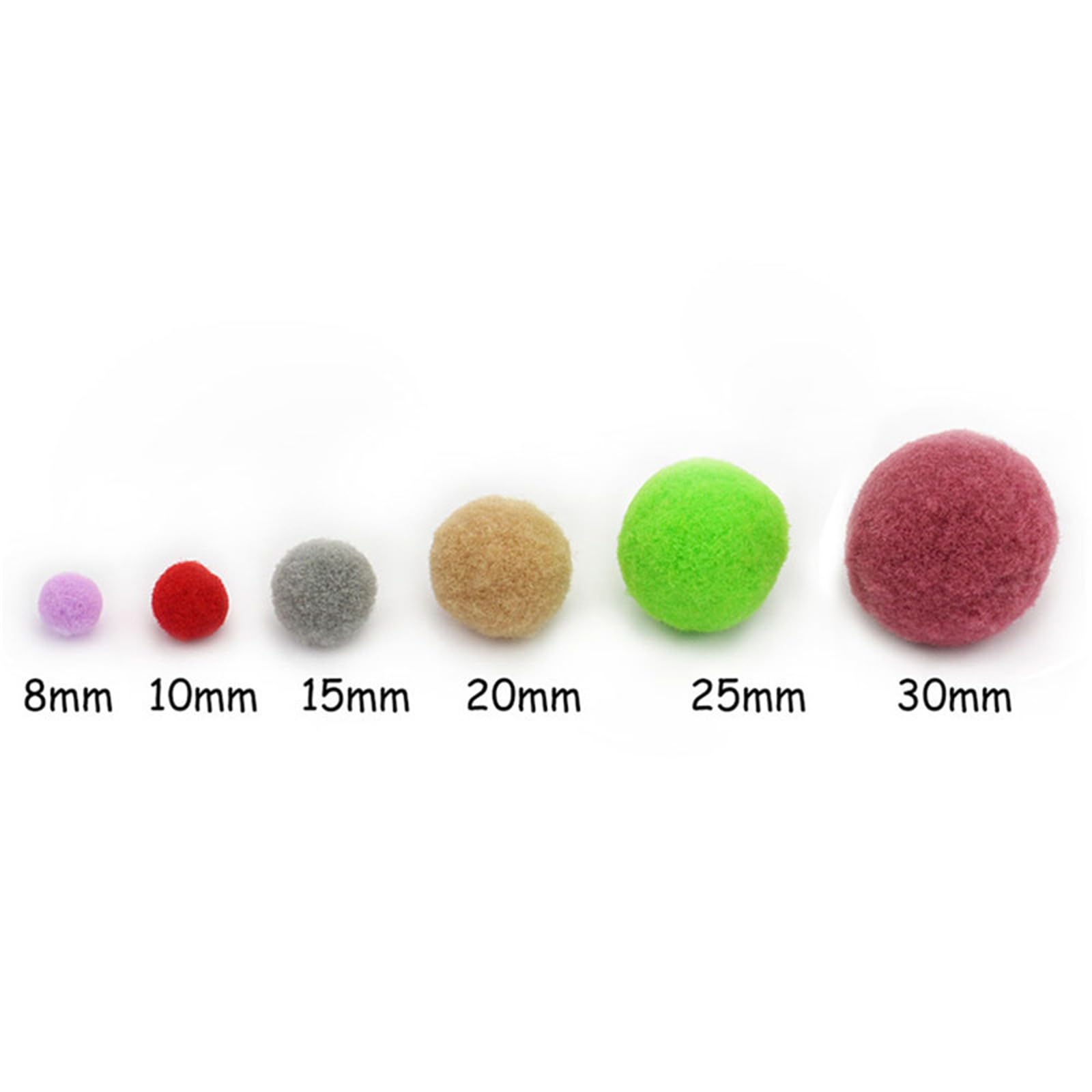 1000 Stück Mini Pompons Zum Basteln Filzkugeln Bunt Verschiedene Größen Bommeln Zum Basteln Pastell Wattekugeln Pompoms Bunte (13,30mm)