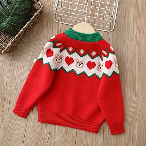 Baby Girl Cute Sweater Winter Long Sleeve Christmas Bear Knitted Crewneck Sweater Toddler Kids Boy Hooded Coat School2