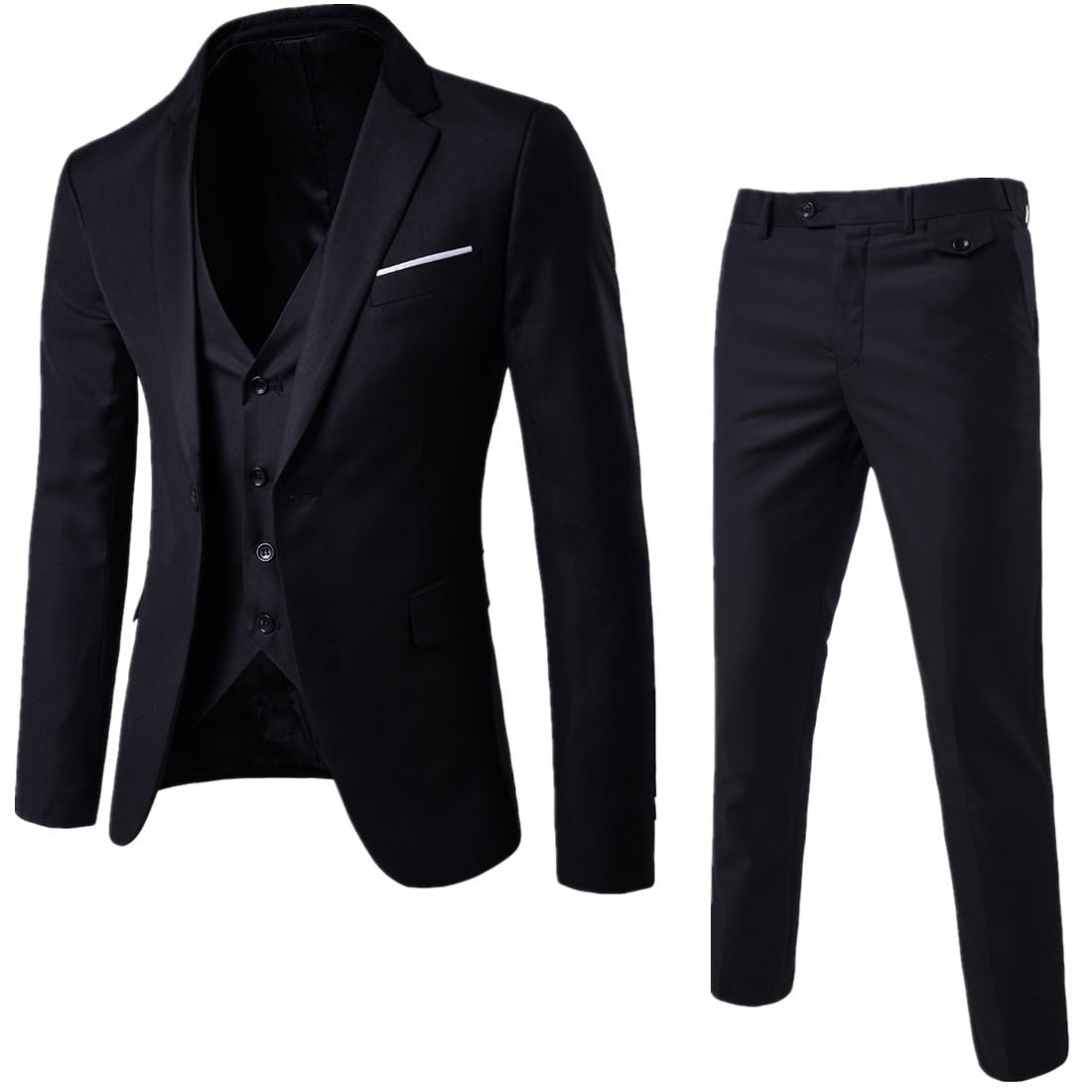 Traje de boda ajustado de 3 piezas para hombre, esmoquin formal con un botón, para novios, padrinos de boda, fiesta de graduación